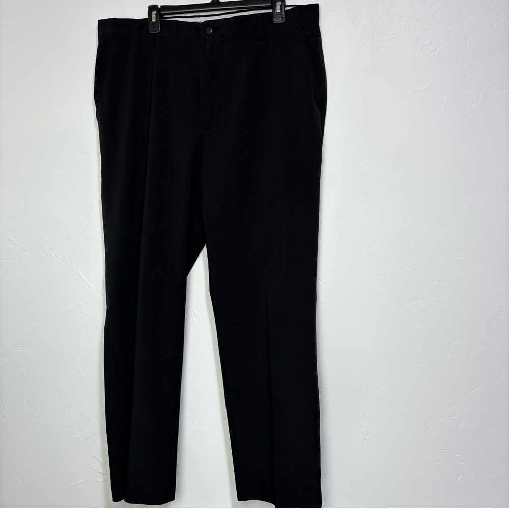 FJ FootJoy Men's Black Golf Pants Size 38X32 Flat Front Zip Closure